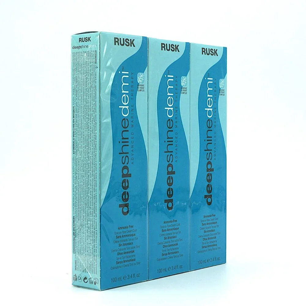 Rusk Deepshine Demi Hair Color 7-44CC Intense Copper Blonde 3.4oz Lot 3‎ NEW